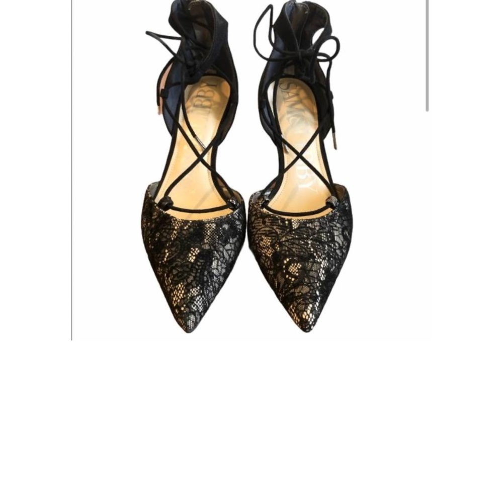 Sam and Libby Omni Ghillie Black Lace Up Zip Back Heels in sz 7.5 - Picture 3 of 7